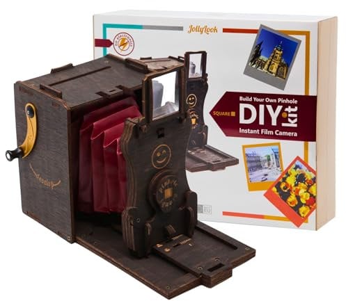 JollyLook Pinhole SQUARE Instant Film Camera DIY Kit Stained Brown JLK015