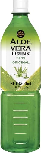 Allgroo Aloe Vera Drink - Erfrischendes Aloe-Vera-Getränk - Geschmacksrichtung: Pur mit Honig verfeinert und Fruchtfleisch - Einwegpfand, (1 x 1500 ml)