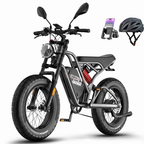 Fafrees Bici elettrica F20 Ultra E Bike, batteria 48V 25Ah, città elettrici da 20* 5.0 pollici, motore fatbike, autonomia mountain bike fino a 80-140 km (Grigio)
