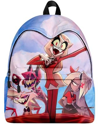 Jilijia Hazbin Hotelrucksack Anime Game Role Alastor/Angel Dust/Charlie Morningstar 3D-gedruckte Schultasche Laptoptasche Reisetasche, Typ 8, 40x30x17cm