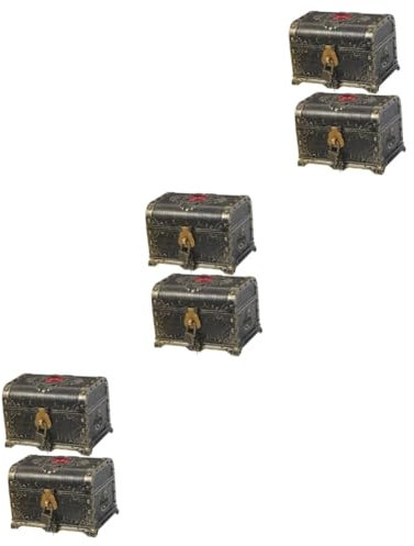 Zerodeko 3 Set Di Piccoli Forzieri Del Pirata Scatola Decorativa in Miniatura Per Gioielli 2 Pezzi * 3