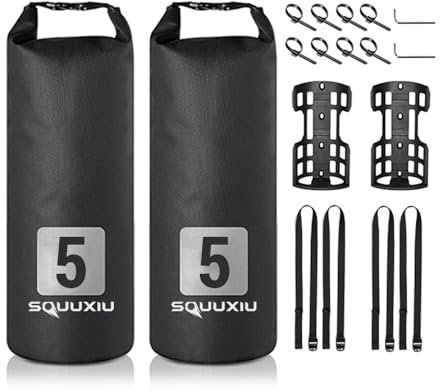 SOUUXIU 5L 7L Bike Fork Bag Waterproof Roll Top Dry Bag Bicycle Fork Bag Cycling Pack Bike Pannier 2pcs