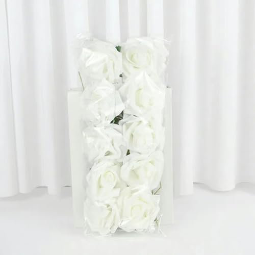 YOLNEY 8 cm große Rose, l-Blume für Hochzeitsfeier, Home-Office-Dekor, künstliche Rose, 16 cm Stiel, Dekoration zum Valentinstag, S01, 30 Stück