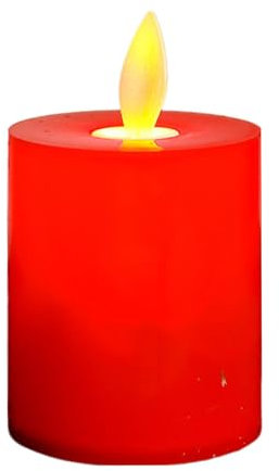 Stumpenkerzen Mit Beweglicher Flamme – Rote Flackernde Kerzen – Stumpenkerzen Mit Beweglicher Flamme – Rote Flackernde LED-Kerzen Mit Beweglicher Flamme – Künstliche Kerzen, LED-Kerzen, Tischdekoratio