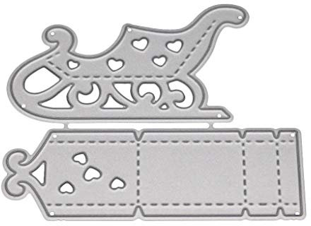 Yjcnelcr Weihnachten Schlitten Metall Stanzformen Schablone Scrapbooking Album Stempel Papier Auto Stanzschablonen