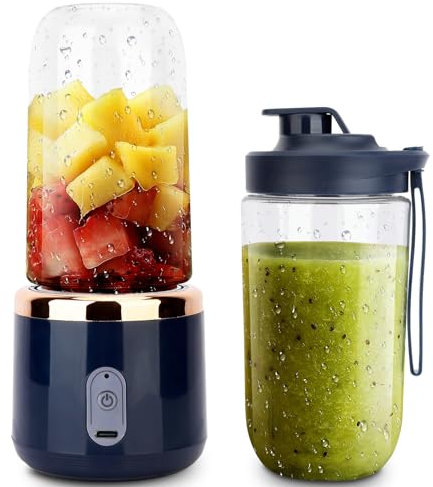 Nueva licuadora portátil, 400 ml, 6 cuchillas, mini exprimidor eléctrico de potencia fuerte, carga USB, arranque con una sola tecla, exprimidor inalámbrico de frutas para batidos y batidos