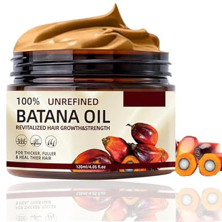 Baorder Huile de Batana brute pour la croissance de la santé des cheveux, 100% naturel, pur, non raffiné, authentique huile de Batana biologique pressée à froid, prévenir la perte de cheveux
