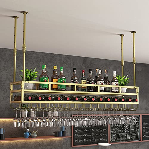 Verstellbares Weinglasregal aus Metall, Vintage-Vitrinen für Bar, Café, Küche (2 Ebenen)