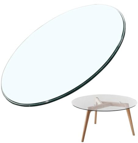 KXWOQ3ED Tablero de Mesa de Cristal Redondo, Tapa de Mesa de Vidrio Templado, Tablero de Vidrio para Mesa de Comedor, Mesa de Centro, Mesa de Oficina, Mesa Auxiliar(80CM(32INCH))