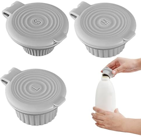 Niesel Inverted Bottle Cap - 3X Bottle Emptying Cap Kit,Covers for Pump Bottles, Sealing Upside Down Emptying Bottle Cap, Shampoo Upside Down Bottle Caps for Kitchen