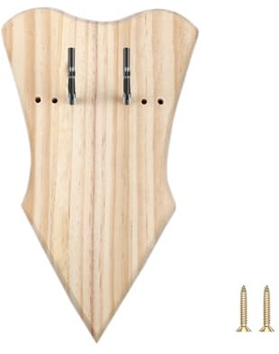 DONGKER Wall Mount Sword Plaque,Adjustable Wooden Sword Stand w/ Hooks& Screws for Bow Medieval Sword Dagger Axe (not include Sword )