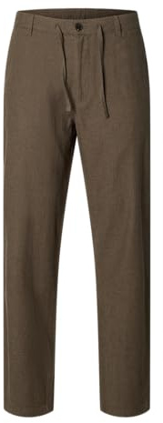SELECTED HOMME Male Hose Slim Tapered Leinenmix