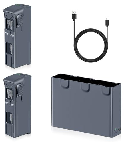 Fantasyo Avata 2 Akku 2250mAh 2-Pack Akku & Avata 2 Zwei-Wege-Lade hub, Kompatibel mit DJI Avata 2, 23 Minuten Max für DJI Avata 2