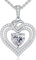 CDE Kette Damen Moissanite Halskette Damen Silber 925, Doppel Herz VVS1 Reinheit D Farbe, Frauen Schmuck Geburtstags Geschenk für Sie Freundin Weihnachten Valentinstag Muttertags (2 Karat)
