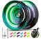 MAGICYOYO Crystal Yoyo K2, Profi JoJo für Kinder und Anfänger, Magic JoJo mit Leerlauf und Kugellager, Trick JoJo für Responsive und Unresponsive, mit 12 Schnur, Koffer, Zubehör (Schwarz Grün)