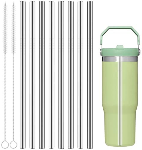 Replacement Straw for Stanley Iceflow 0.89L/30oz, Reusable Stainless Steel Straw with Straw Cleaner Brush for Stanley (Only Fit Iceflow 30oz Original Lid)