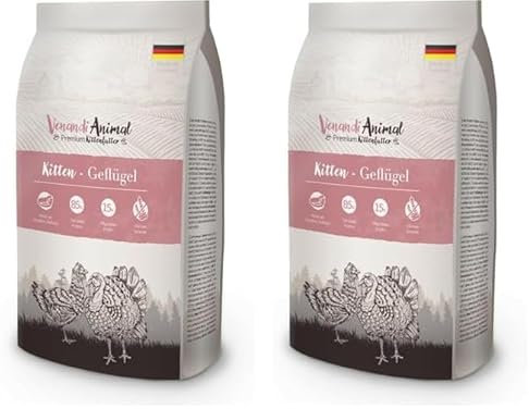 Venandi Animal – Premium Katzenfutter – Kitten – Geflügel, mit viel frischem Fleisch, Trockenfutter, getreidefrei, 2er Pack (1 x 1,5kg)