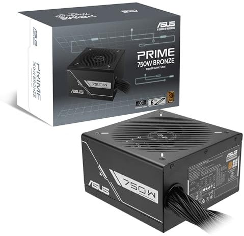 ASUS Prime 750W Bronze, certificación 80 Plus Bronze, Fuente de alimentación ATX no Modular, Cables Trenzados revestidos, rodamientos de Ventilador de Doble Bola