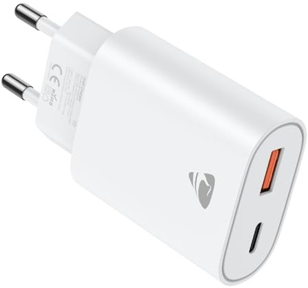 Aioneus Cargador USB 20W, Cargador iPhone Carga Rápida USB C Enchufe PD+QC Rápido Adaptador Tipo C para iPhone 17 16 15 Air Pro MAX Plus 14 13, Samsung S25 S24, iPad