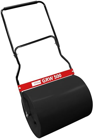 Güde GRW 500-62 Rasenwalze - 49,5 Zentimeter Arbeitsbreite, 40 Zentimeter Walzendurchmesser, 62 Liter Füllvolumen, robuster Metall-Korpus, Abstreifschiene, Softgriff, mit Wasser oder Sand befüllbar