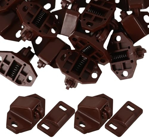 BCOATH Juego de 20 Pestillos de Plástico Doble Bola para Cerradura Falleba Armarios, Cierre Resistente y Ligero para Puertas de Muebles y Gabinetes