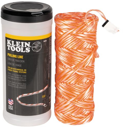 Klein Tools 56108 Poly Pull Line, Orange Tracer, 500-Foot