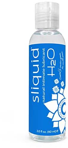 Sliquid H2O Water Based Lube, Water Based Lubricant for Sex, Natural Sex Lube, Glycerin Free Personal Lubricant (2 Oz) Clear, Unscented