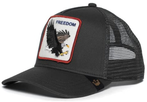 Goorin Bros. Herren The Farm Unisex Baseball Trucker Hat Baseballkappe, Schwarz (Freedom Eagle), Einheitsgröße