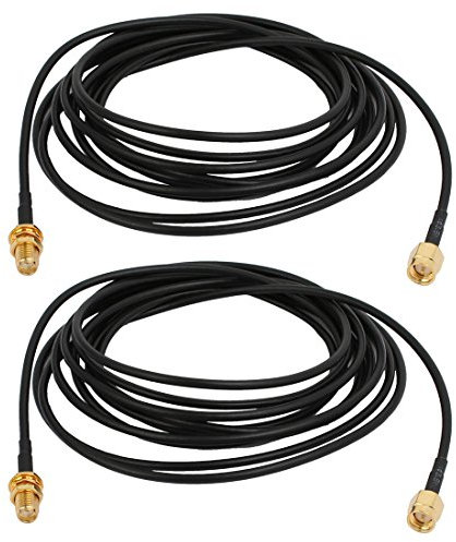 Sourcingmap – Cable de extensión de Antena coaxial RG174 SMA Hembra a Macho Conector 3 Metros