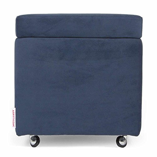 ARKETICOM Arketicoom Panda Swing Sitzsack aus Kunstleder mit Rädern für Wohnzimmer, Blau, 84 x 42 x 42 cm