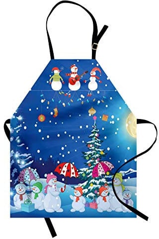ABAKUHAUS, Weihnachten Kochschürze, Maschienenwaschbar kein Verblassen, Schneemänchengemeinschaft Feiern und Genießen Das Wetter Geschenke Tannenbaum, Rot Blau