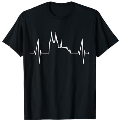 Köln Skyline Herzschlag Dom Herz Kölner Karneval Liebe Köln T-Shirt