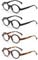 JM Satz von 4 Runden Lesebrille Federscharnier Leser Damen Herren Brillen für Lesen +4.5 Schwarz&Schildkröte