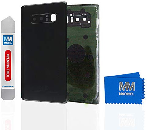 MMOBIEL Backcover Akkudeckel Rückseite Rück Klappe inkl Linse kompatibel mit Samsung Galaxy Note 8 6.3 inch 2017 N950 (Midnight Black/Schwarz)