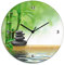 ARTLAND Wanddeko Wanduhr ohne Tickgeräusche Glas Funkuhr Ø 30 cm Rund Lautlos Zen Asiatisch Spa Steine See Yoga Asien Natur Design T5OP