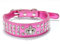 haoyueer Hundehalsband mit Strasssteinen, Krone, Strasssteinen, Schmuck, Kristall, PU-Leder, für Hunde, Katzen, Welpen, Größe S, Hot Pink