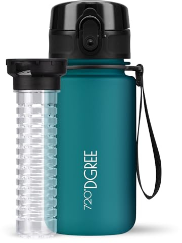 720°DGREE Kids Water Bottle “uberBottle“ - 350 ml softTouch +Fruit-Infuser - BPA-Free Tritan, Leakproof, Reusable Drinking Bottle - Waterbottle for Children, Kindergarten, School, Sports, Running
