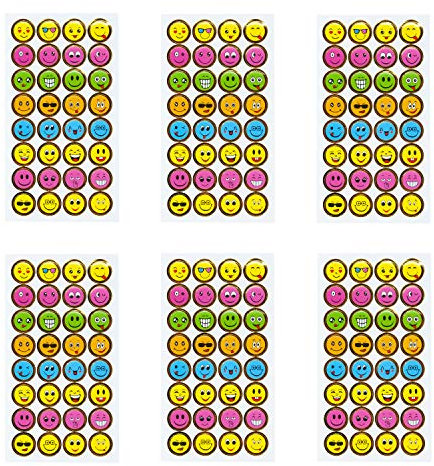Oblique Unique® 192 Smiley Sticker - Freude Positiv Bunt Deko Dekoration Verzierung Aufkleber für Geschenke Karten zum Basteln Spielen selbstklebend