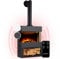 Klarstein Electric Fireplace, 1800W Free Standing Electric Log Burner with LED Flame Effect, Remote Control, Adjustable Thermostat, and Timer