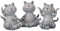 Pommerntraum ® | 3-ER Set WohnDekoration Dekorationsfiguren Yogafiguren Yoga-Katzen 3 Katzen Kater beim Yoga Pilates Sport Sportübungen Fitness