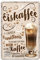 Eiskaffee Blechschild - Retro Deko Kaffee Espresso Schild - Metallschild zur Dekoration von Küche Kaffeeladen Kaffeehaus American Cafe Diner Bistro - Anleitung Rezept zum Selbermixen - 20x30cm