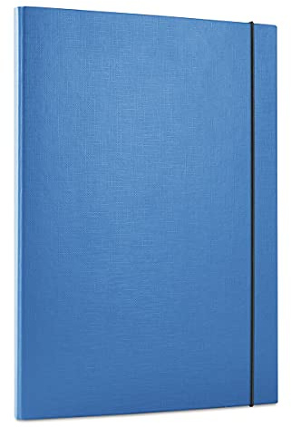 OFFICE PRODUCTS Sammelmappe Erweitert mit Gummiband DIN A4 aus Stark Karton (1,5 mm Dick)/ 1 Stück/Farbe: Blau/PP-Folie beschichtet/Ordnungsmappe Dokumentenmappe Gummizugmappe Einschlagmappe