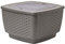 Step2 Just Chillin' Mesa de Patio y Cubitera | Mesa de Exterior y Nevera en 1 | Mesa Auxiliar/Nevera para Bebidas Marron en Aspecto de Mimbre con Tapa de Tablero de Juego, Tornillo de Desag�e