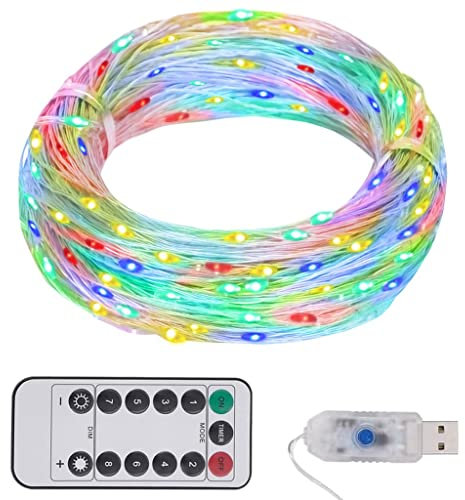 vidaXL Christmas LED String-Light with 150 Multicolour LEDs, 15m Length - Includes Remote Control and a 2m Extension Cable for Various Celebrations and Decor
