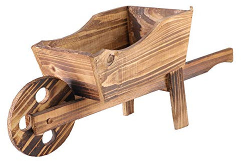 Holibanna Holz Blumentopf Mit Dekorativer Schubkarre Kreativer Pflanzentopf Für Innen Und Außenbereich Geeignet Für Sukkulenten Und Mini-kakteen