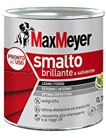 MAXMEYER Smalto a solvente per ferro e legno brillante BIANCO R9010 0,750 L