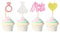 Blumomon 24Pcs Glitter Bride to Be Cupcake Toppers Multicolor Diamond Heart Dress Cake Toppers for Bridal Shower Bachelorette Party Hen Party Supplies Engagement Decorations