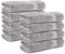 Komfortec 8er Handtücher 50x100 cm Set aus 100% Baumwolle, Frottee, Weich, Silber