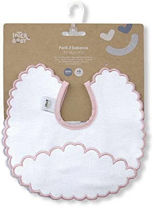 Interbaby 2er Pack Runde Wolkenlätzchen in rosa und grau