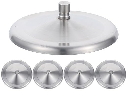 Cabilock Tassendeckel Edelstahl Becher Abdeckung 5 Stücke Becherdeckel Wiederverwendbar Tassenabdeckung Anti Staub Glasabdeckung Ersatzdeckel für Kaffeetasse Bierkrug Weinglas Trinkgläser 9.5 cm
